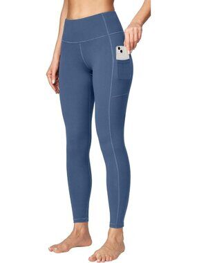 🆕Women's Grey Blue Tummy Control Workout Imported Compression Yoga Leggings